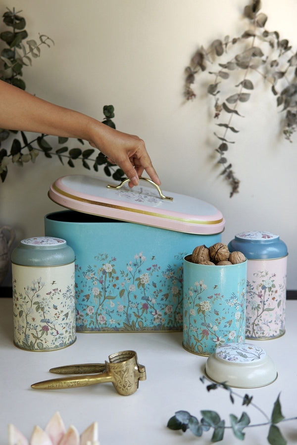 Evle Oval Ekmek Kutusu 4 lü Set, Botanica