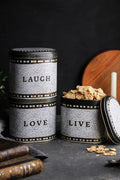 Evle Oval Metal Saklama Kabı 3 lü Set, Mosaic