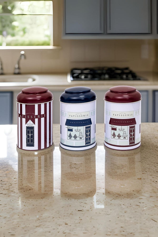 Evle Silindir Saklama Kabı Ø105 3 lü Set, Patisserie Set