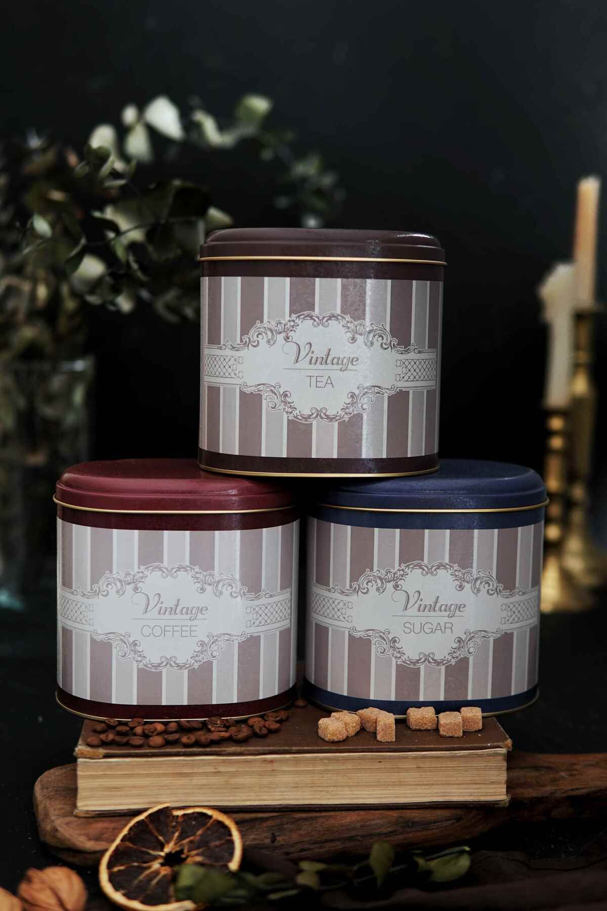 Evle Oval Metal Saklama Kabı 3 lü Set, Elegance