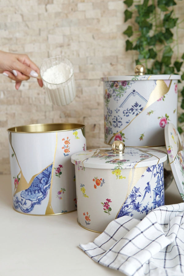 Evle Yuvarlak Kutu Ø175, Topuz Kulp, 3 lü Set, Kint Sugi