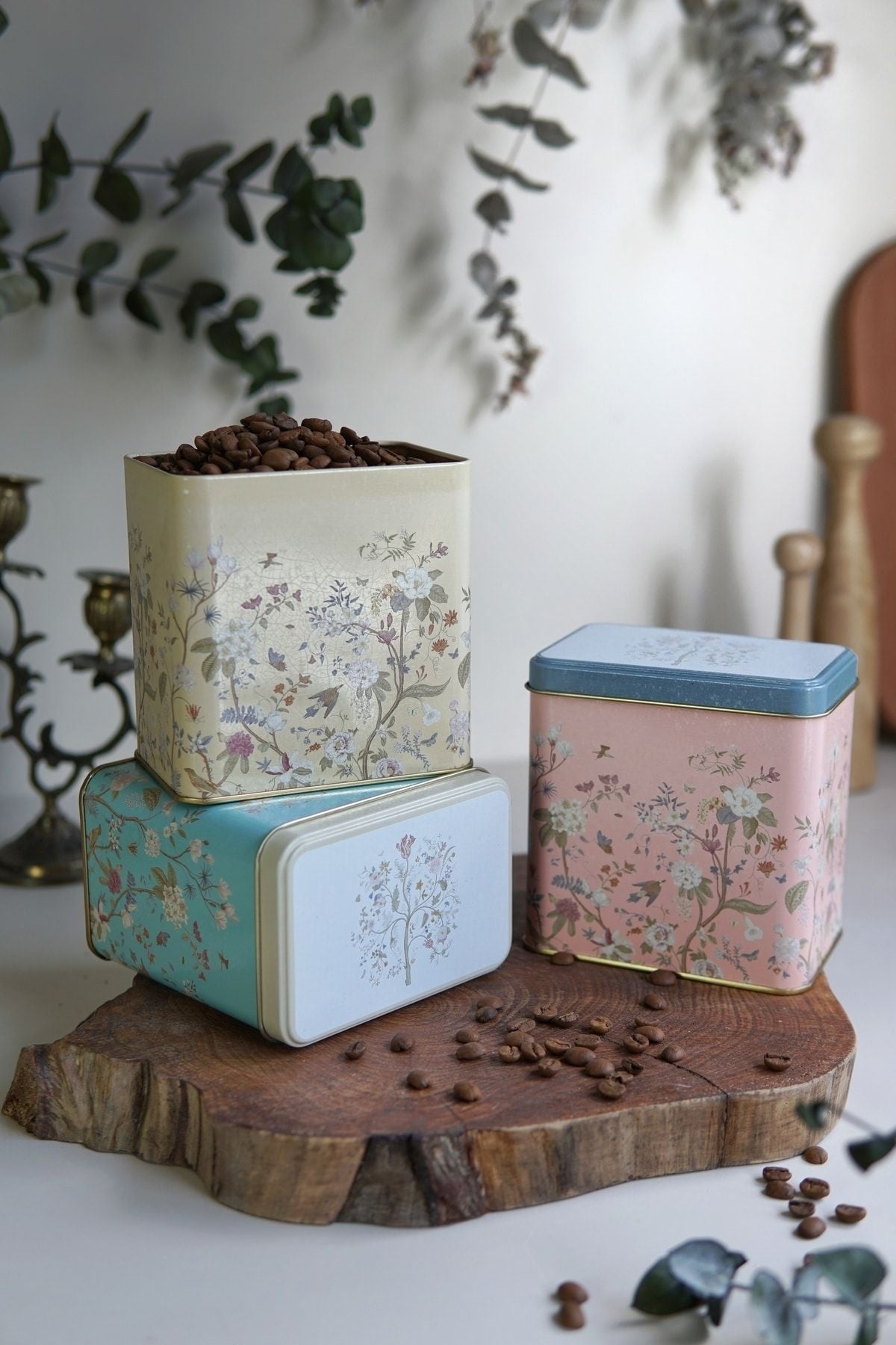 Evle Dikdörtgen Saklama Kabı 80x120 3 lü Set, Botanica