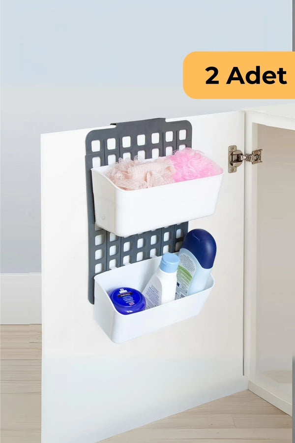 Evle Seviye Ayarlı Dolap Kapağı Düzenleyici 2 Geniş, 2'li Set, Beyaz