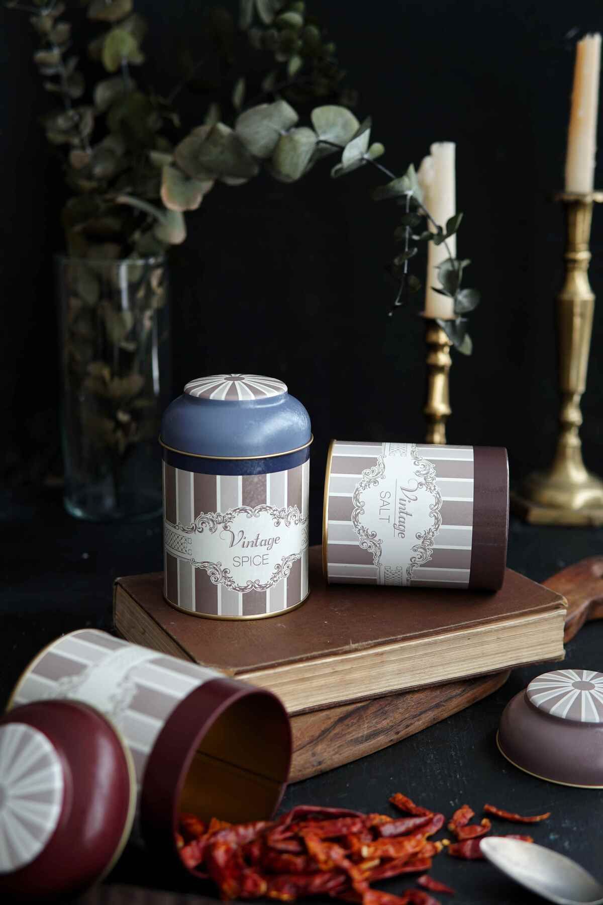 Evle Silindir Metal Saklama Kabı Ø90 3 lü Set, Elegance