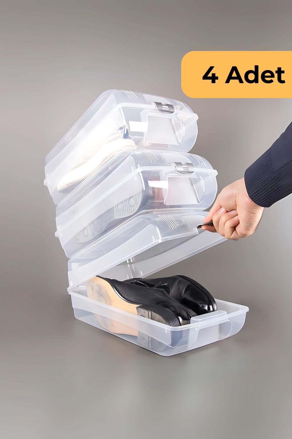 Evle Bay Ayakkabı Koruma Kutusu, 4'lü Set