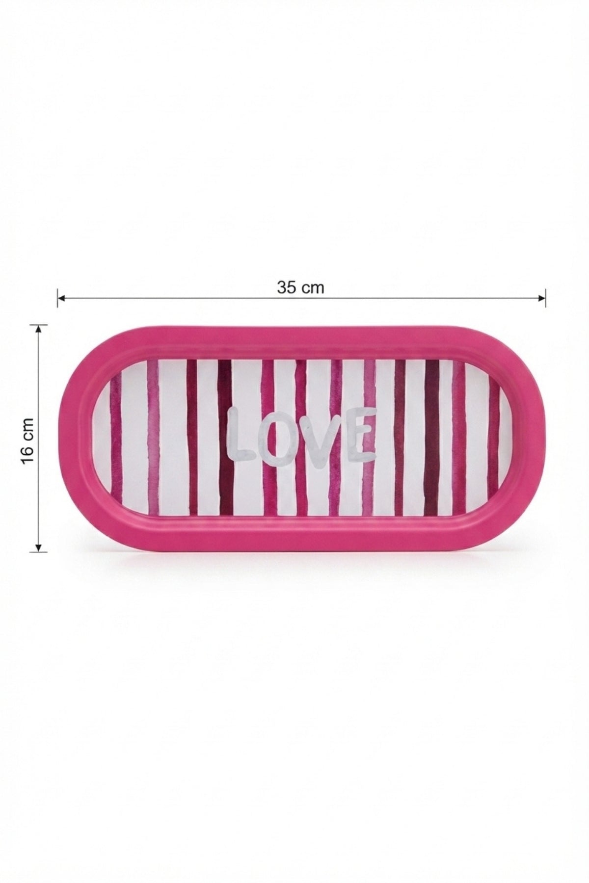 Evle Ee168-1e Mosaic Love Desenli Oval Tepsi 16x35 Cm