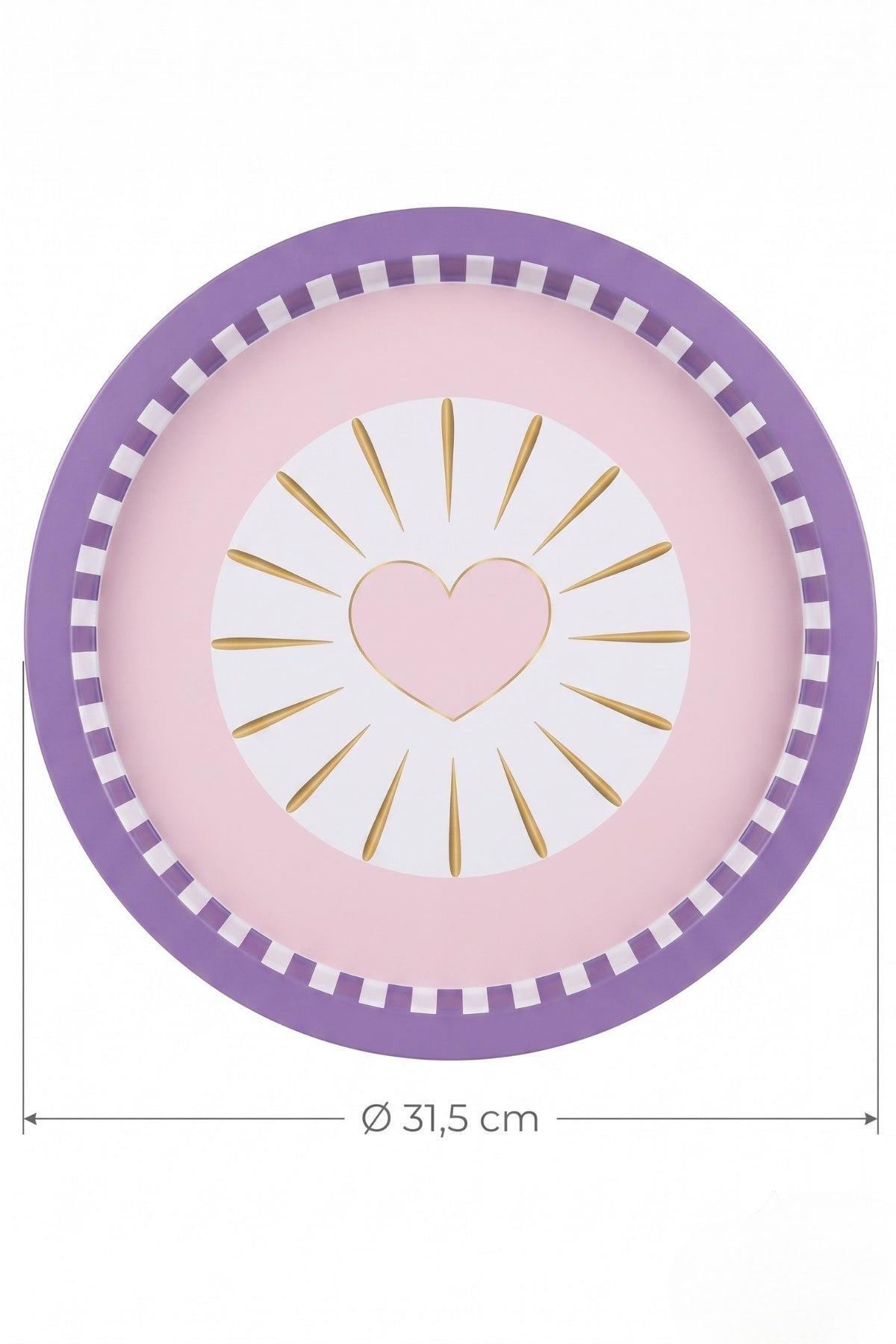 Evle Ee197-1e Mosaic Love Desenli Yuvarlak Tepsi 32 Cm