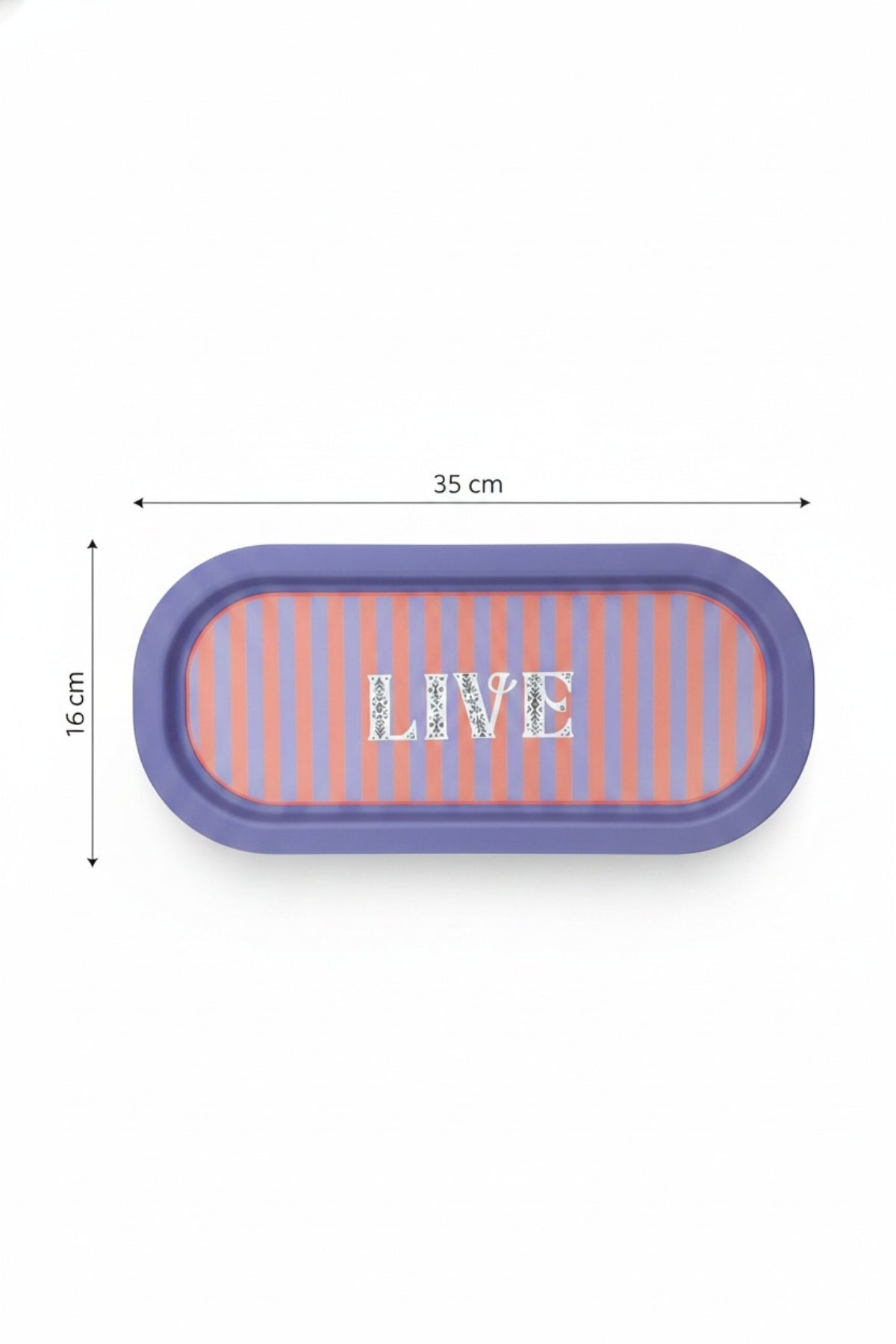 Evle Ee168-1e Mosaic Love Desenli Oval Tepsi 16x35 Cm