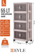 Evle Katlanabilir Modüler Dolap 4 lü 54 cm x 31,7 cm x 127 cm