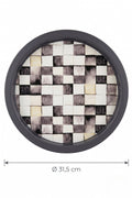Evle Ee197-1e Mosaic Love Desenli Yuvarlak Tepsi 32 Cm