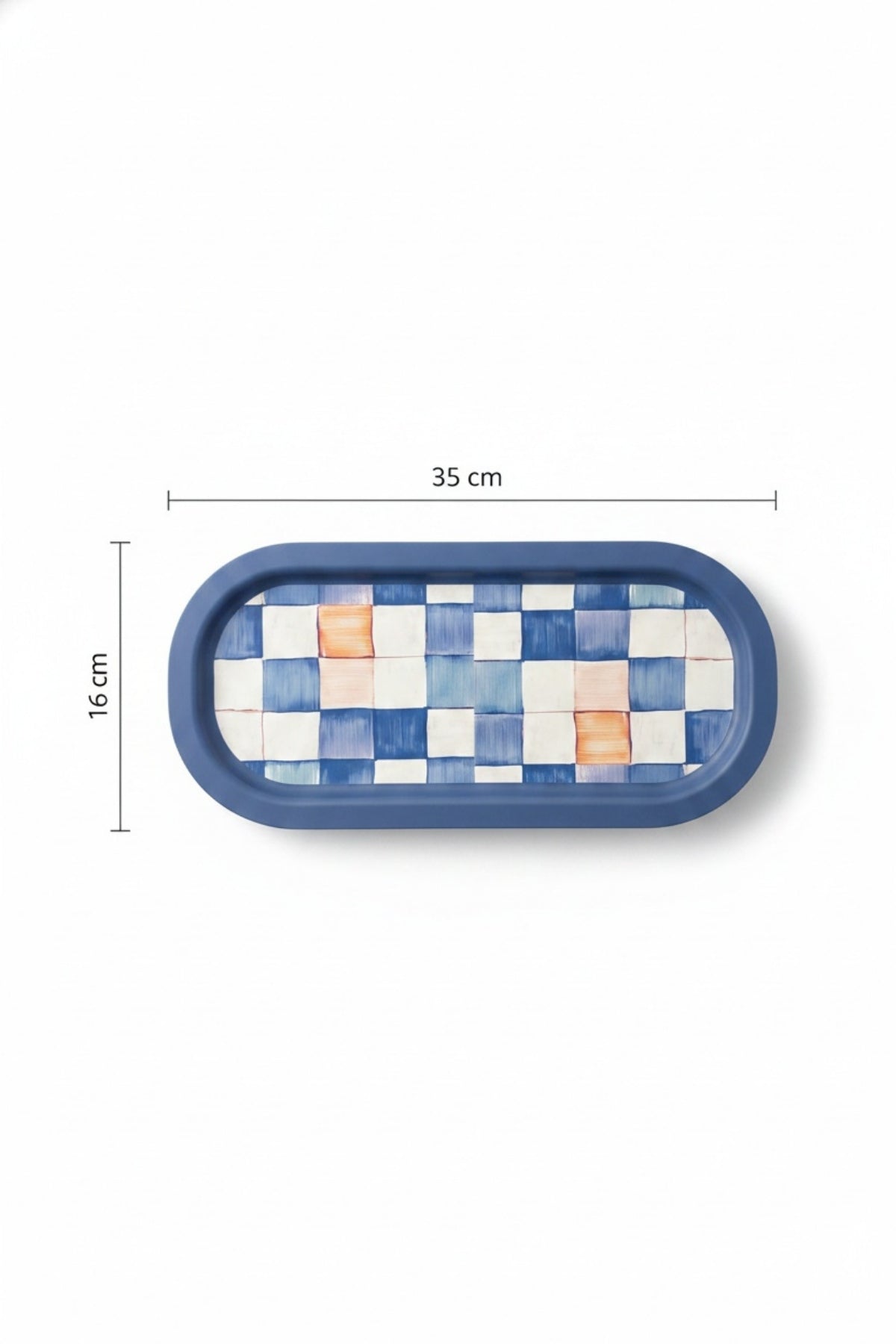 Evle Ee168-1e Mosaic Love Desenli Oval Tepsi 16x35 Cm