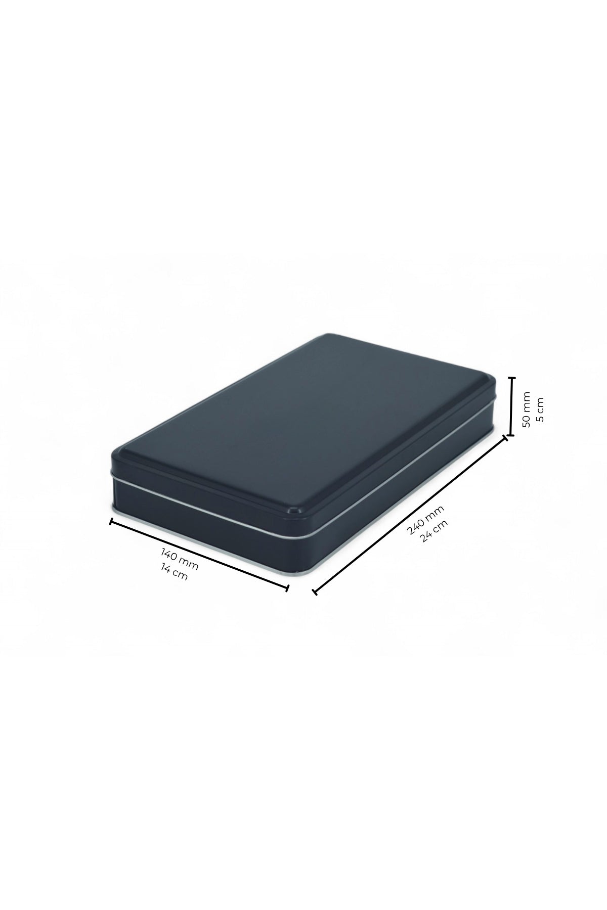Kontensan 140x240x50 mm Metal Kapaklı Baskısız Metal Kutu, Mat Beyaz, 48 Adet