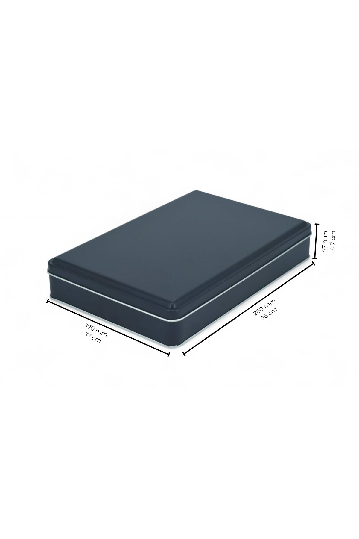 Kontensan 170x260x47 mm Metal Kapaklı Baskısız Metal Kutu, Mat Beyaz, 42 Adet