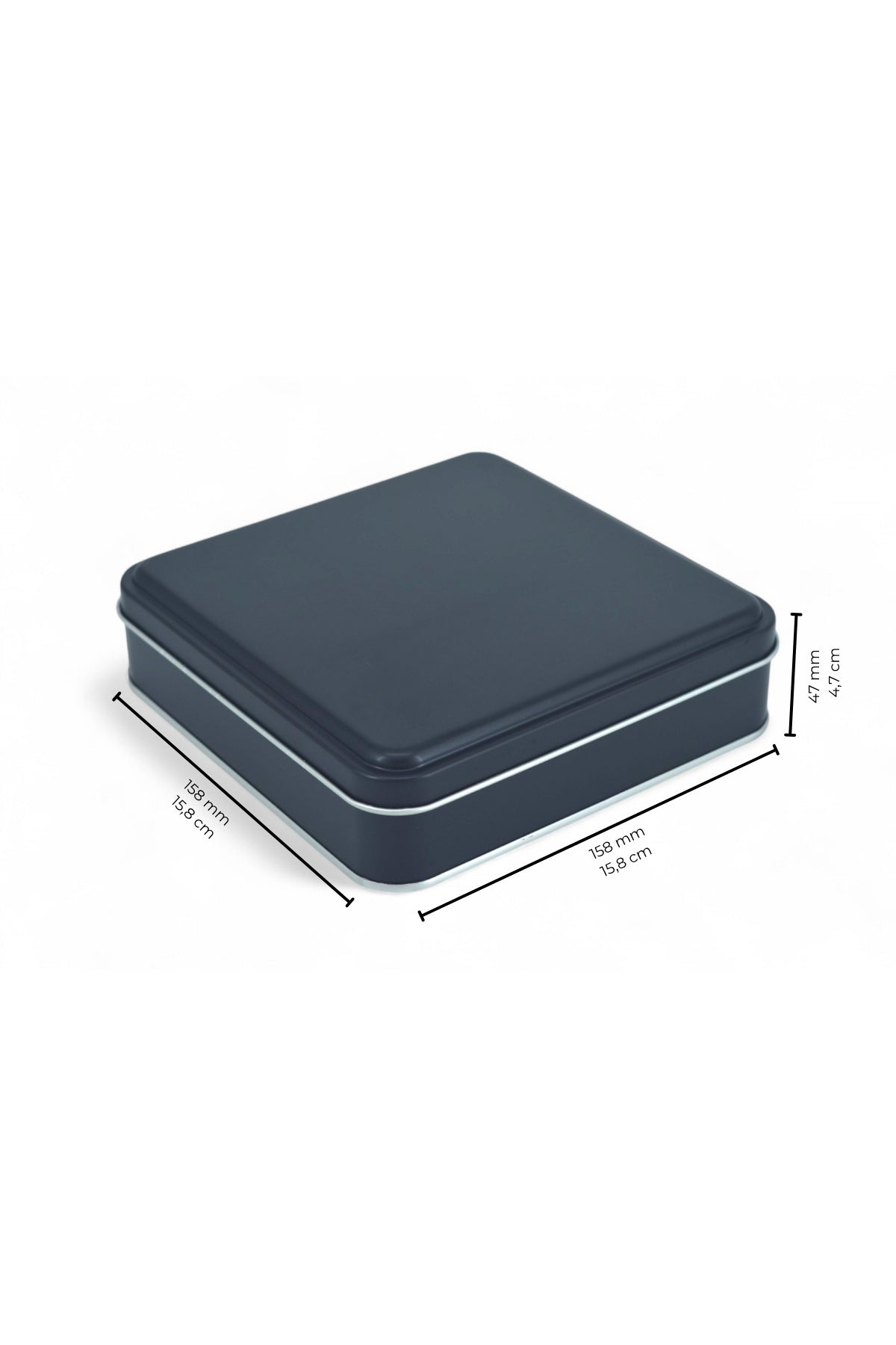 Kontensan 158x158x47 mm Metal Kapaklı Baskısız Metal Kutu, Mat Beyaz, 72 Adet