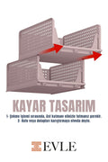 Evle Fold & Go Katlanır 3lü Organizer Kayar Raf