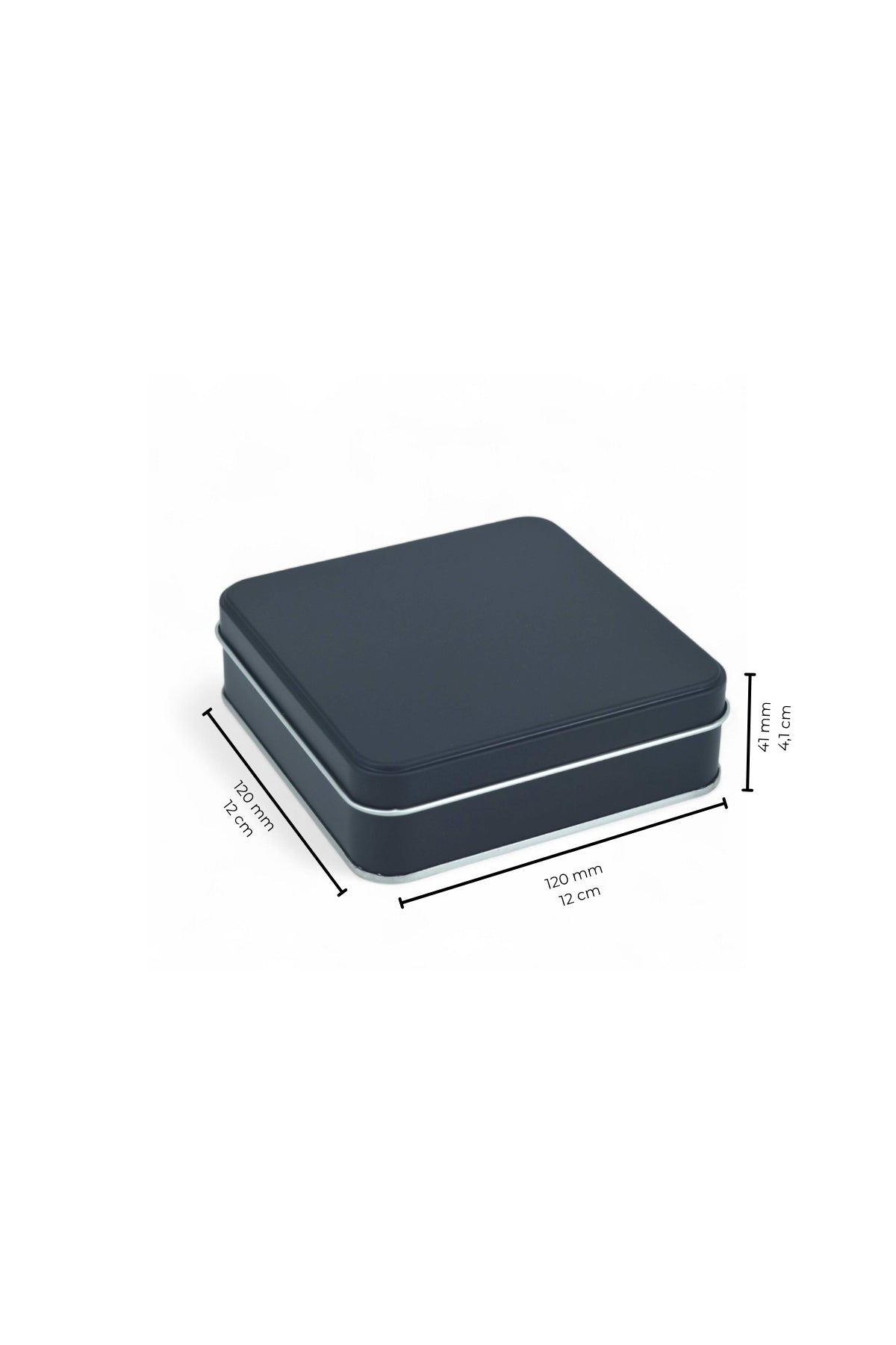Kontensan 120x120x41 mm Metal Kapaklı Baskısız Metal Kutu, Mat Beyaz, 144 Adet