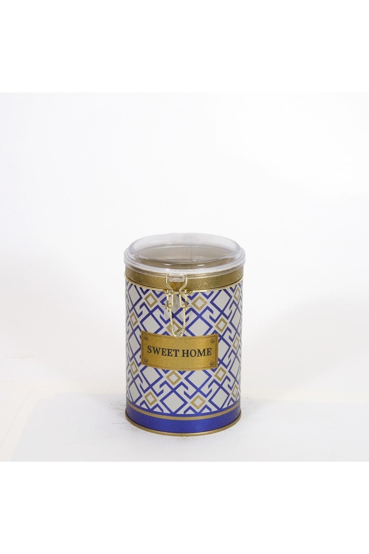 Evle Yuvarlak Kutu, Ø105x130 mm, Şeffaf Kilitli Kapak, 1 lt, Checkers Black_Swt Home