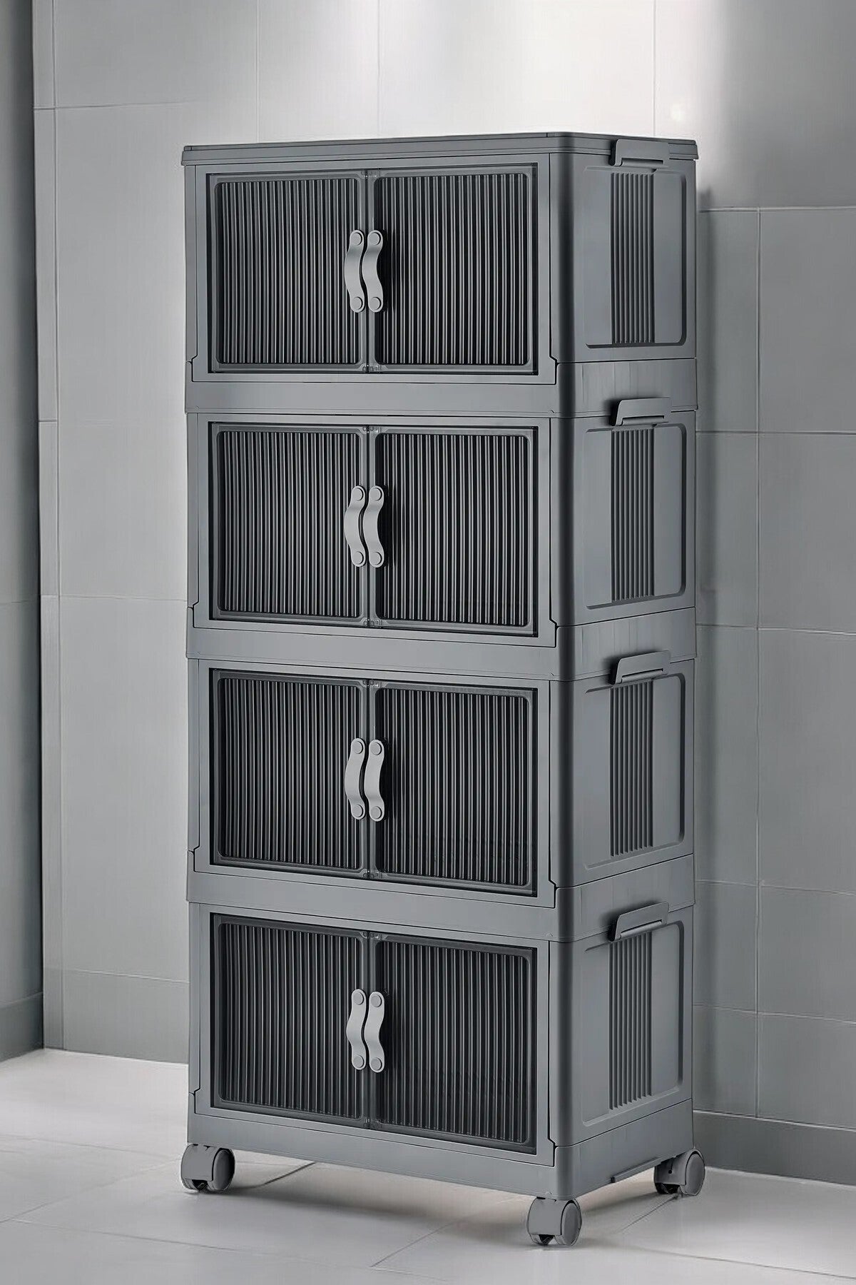 Evle Katlanabilir Modüler Dolap 4 lü 54 cm x 31,7 cm x 127 cm
