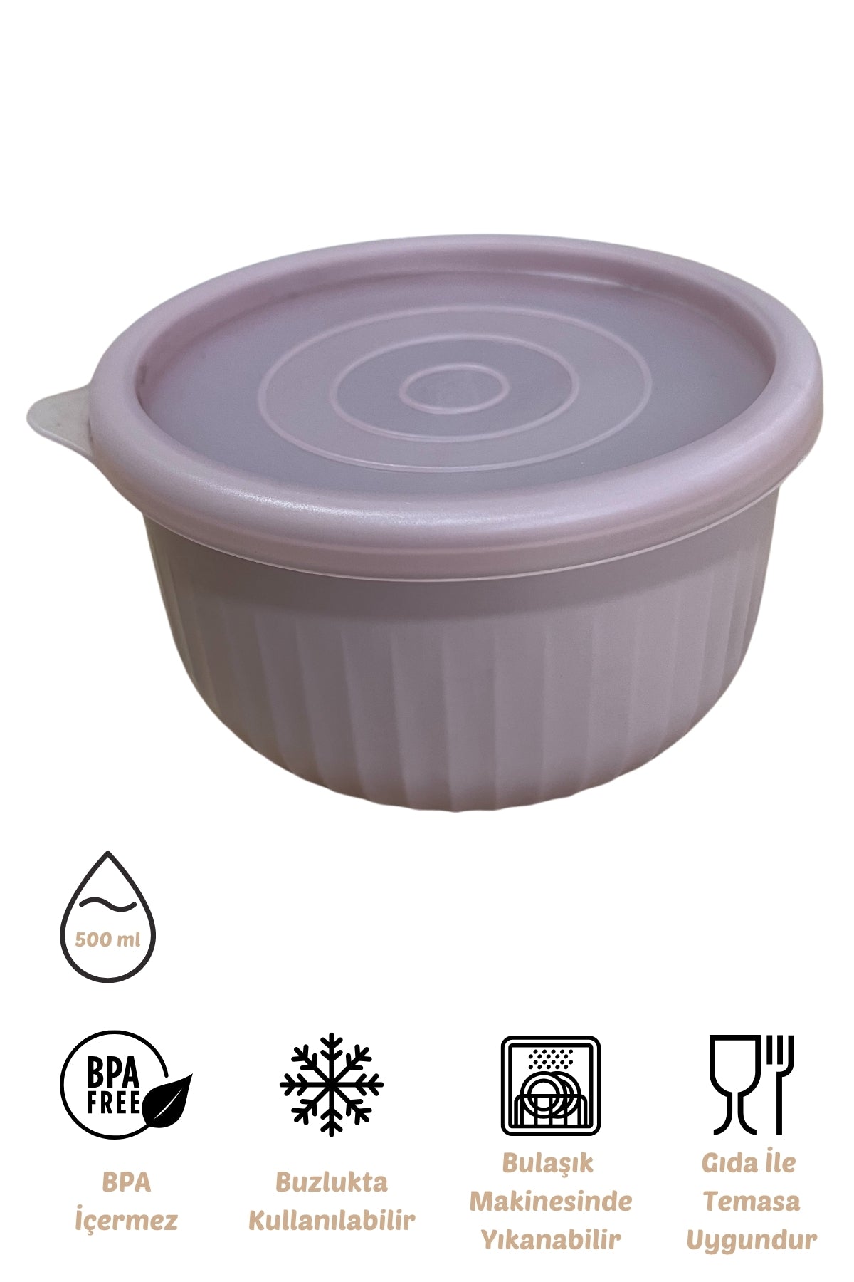 Evle x VipAhmet Vakumlu Saklama Kabı, 0,50 lt, Kumsal