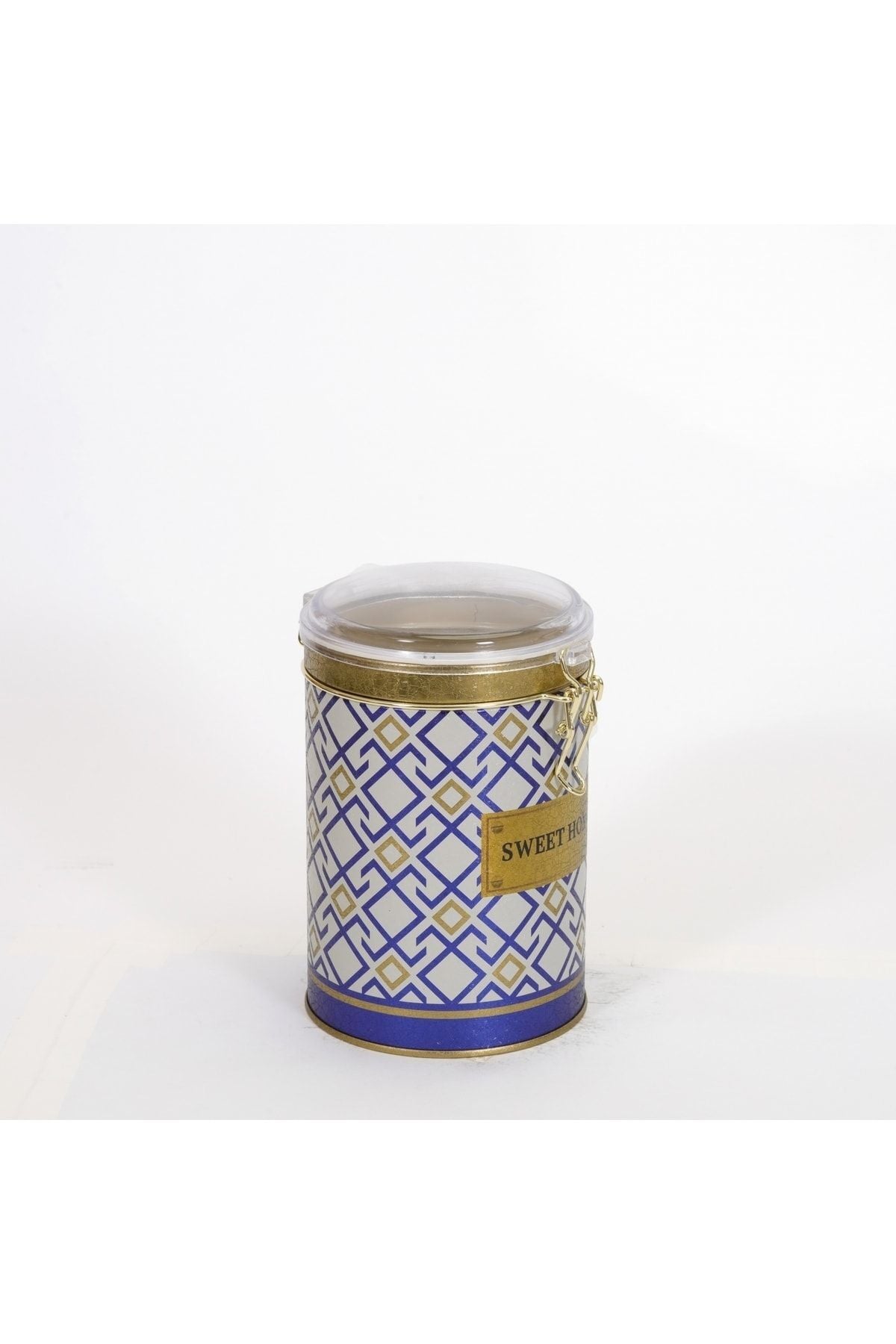 Evle Yuvarlak Kutu, Ø105x130 mm, Şeffaf Kilitli Kapak, 1 lt, Checkers Black_Swt Home