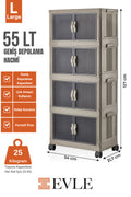Evle Katlanabilir Modüler Dolap 4 lü 54 cm x 31,7 cm x 127 cm