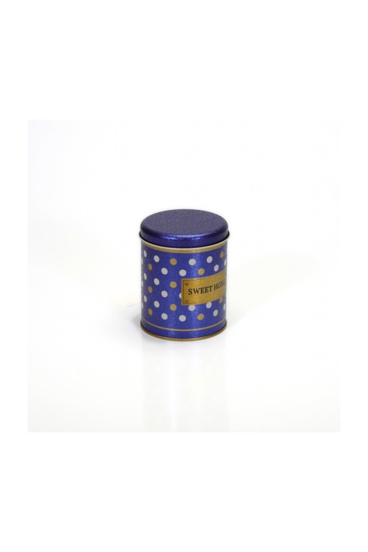 Evle Yuvarlak Kutu, Ø90x110 mm, 0,6 lt, Checkers Blue_Swt Home