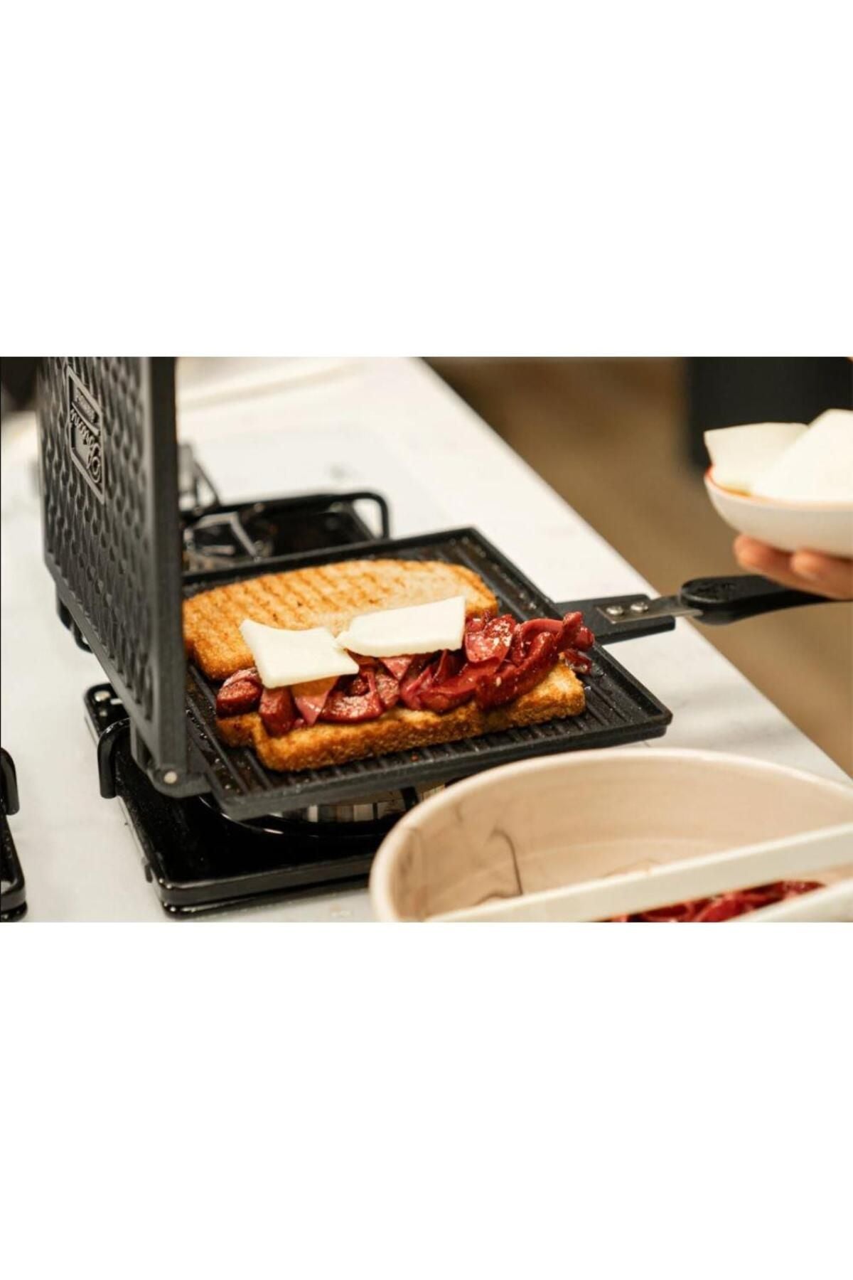 Brioni Diamond Tost Grill Maxi Boy Yanmaz Yapışmaz Ocak Üstü Tost Makinesi