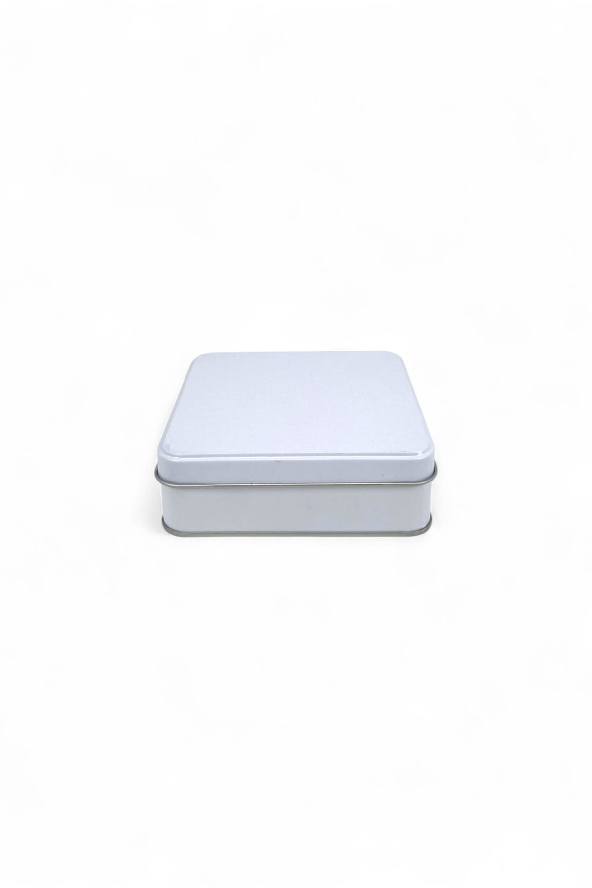 Kontensan 120x120x41 mm Metal Kapaklı Baskısız Metal Kutu, Mat Beyaz, 144 Adet