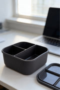 Evle 3 Bölmeli Silikon Saklama Kabı – Kapaklı, Sızdırmaz, Öğün & Lunch Box