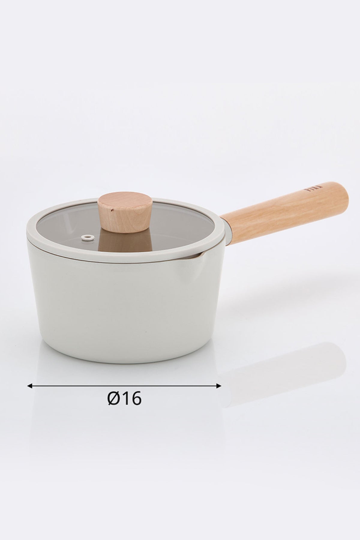Neoflam D-NEOF216 Fika Alüminyum Döküm Süt Tavası Cam Kapaklı 16Cm Bej