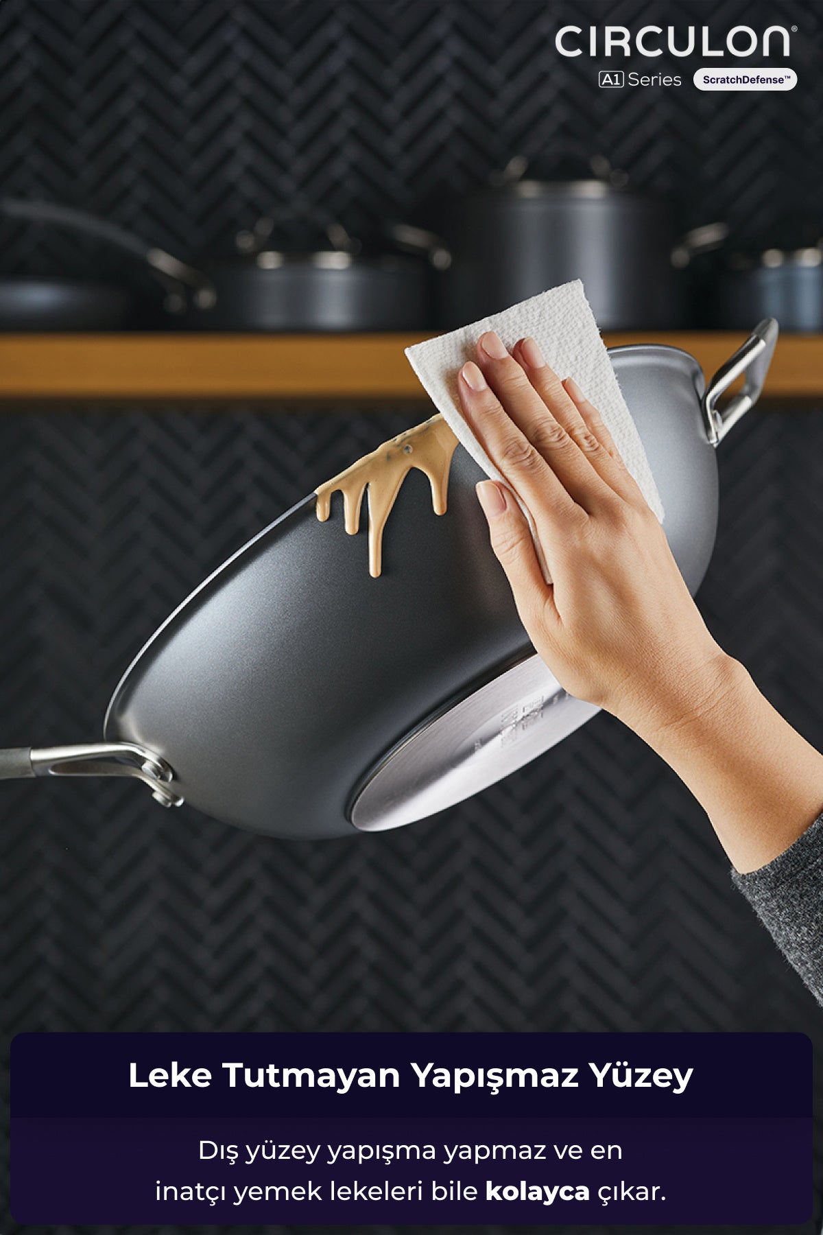 Circulon D-MYR134W Cırculon, 34Cm Wok Tava