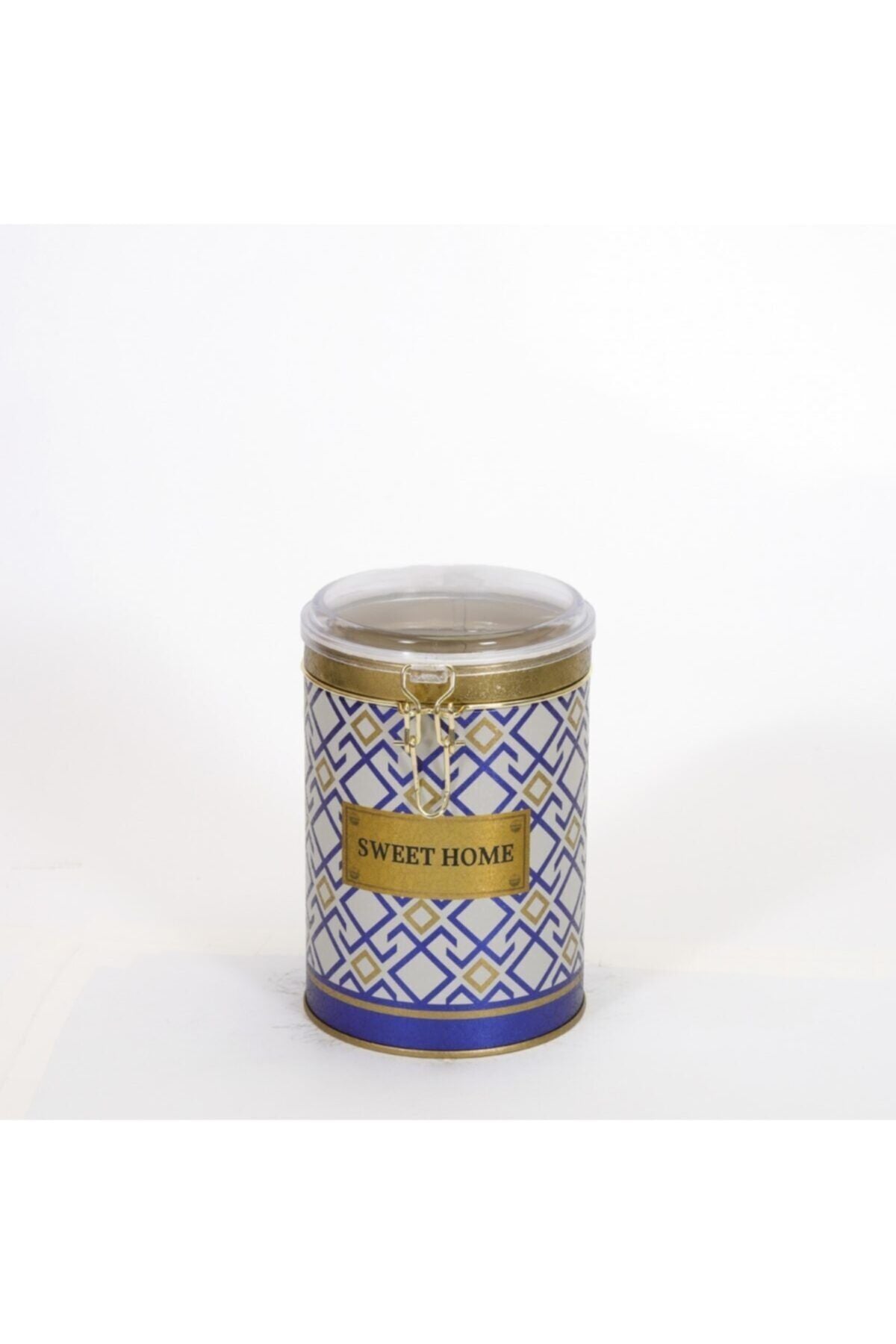 Evle Yuvarlak Kutu, Ø105x150 mm, Şeffaf Kilitli Kapak, 1,1 lt, Checkers Black_Swt Home