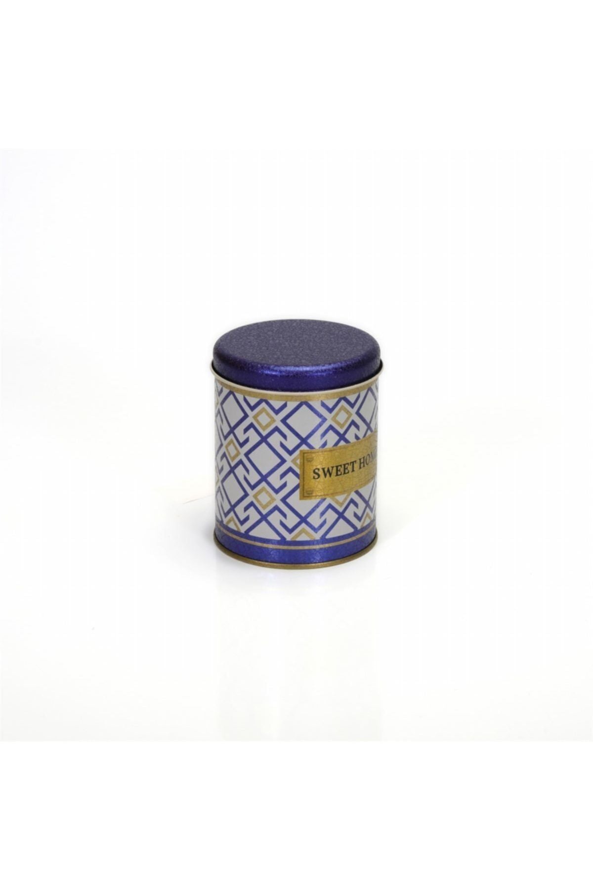 Evle Yuvarlak Kutu, Ø90x110 mm, 0,6 lt, Checkers Blue_Swt Home