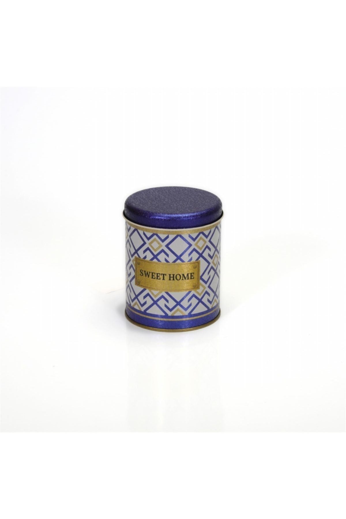 Evle Yuvarlak Kutu, Ø90x110 mm, 0,6 lt, Checkers Blue_Swt Home