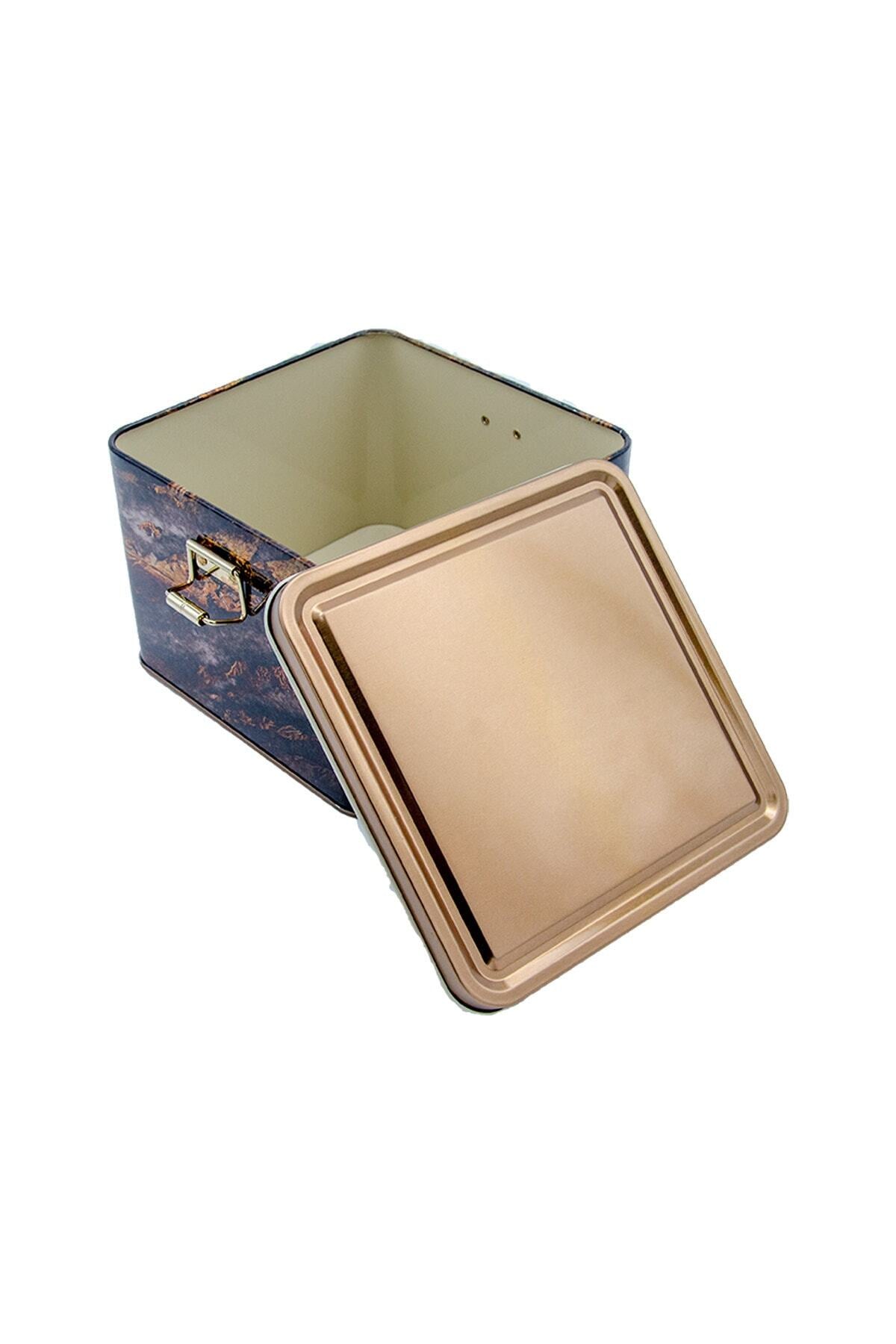 Evle Kare Kutu, 158x158x110 mm, Metal Kilitli Kapak, 2,5 lt, Flat Blue