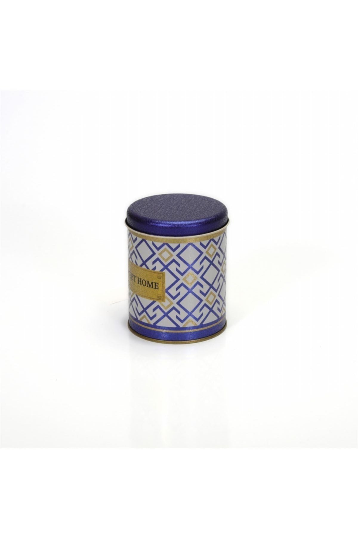Evle Yuvarlak Kutu, Ø90x110 mm, 0,6 lt, Checkers Blue_Swt Home