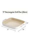 Neoflam D-NEOF128G Fika Dikdörtgen Aluminyum Grill Tava 28Cm Bej