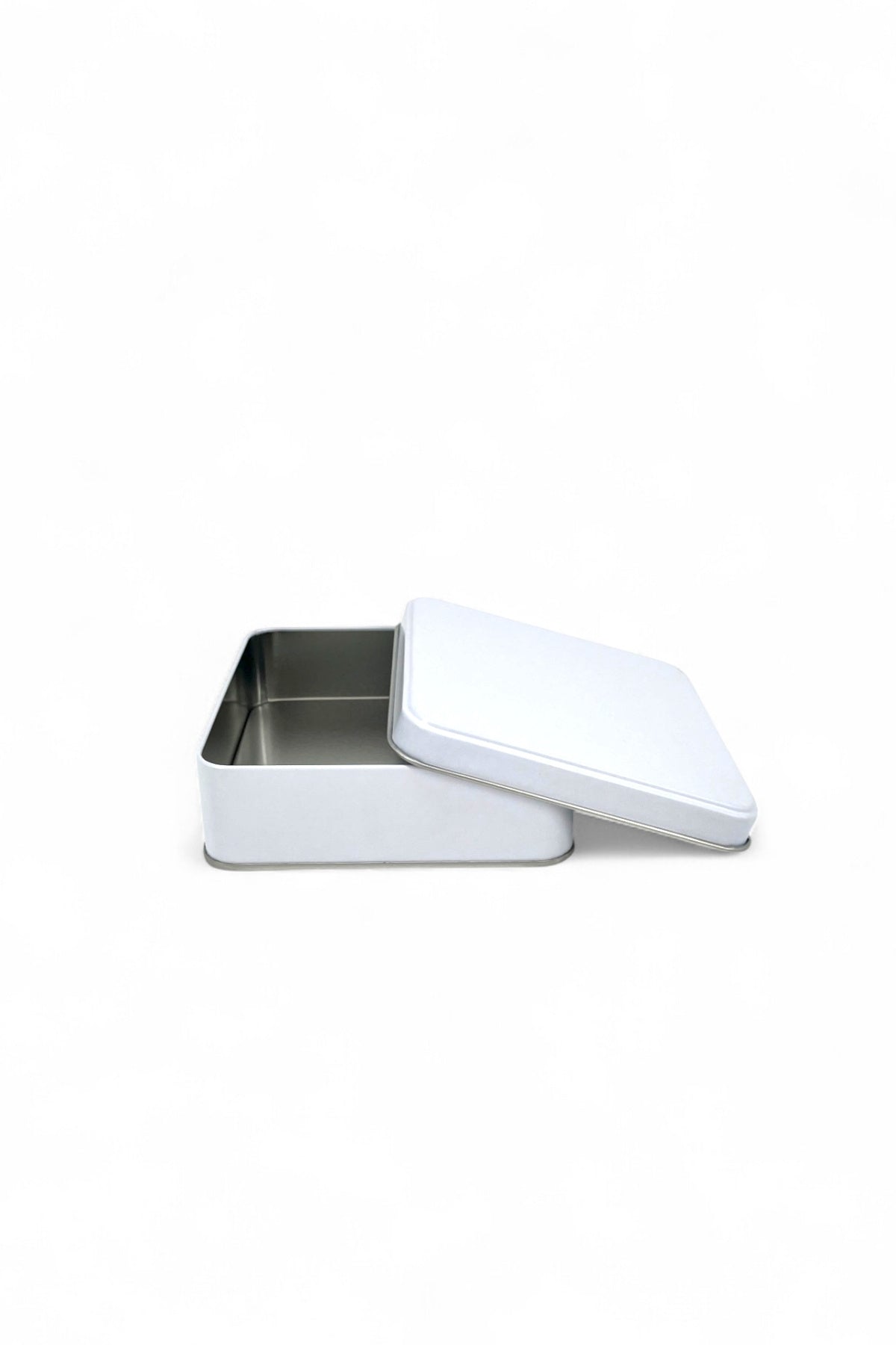 Kontensan 120x120x41 mm Metal Kapaklı Baskısız Metal Kutu, Mat Beyaz, 144 Adet