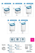 Primanova M-SKS04-16-02 Seoul Kuru Gıda 5Li Saklama Kabı Seti (2*550Ml + 2*1200Ml + 1800Ml)