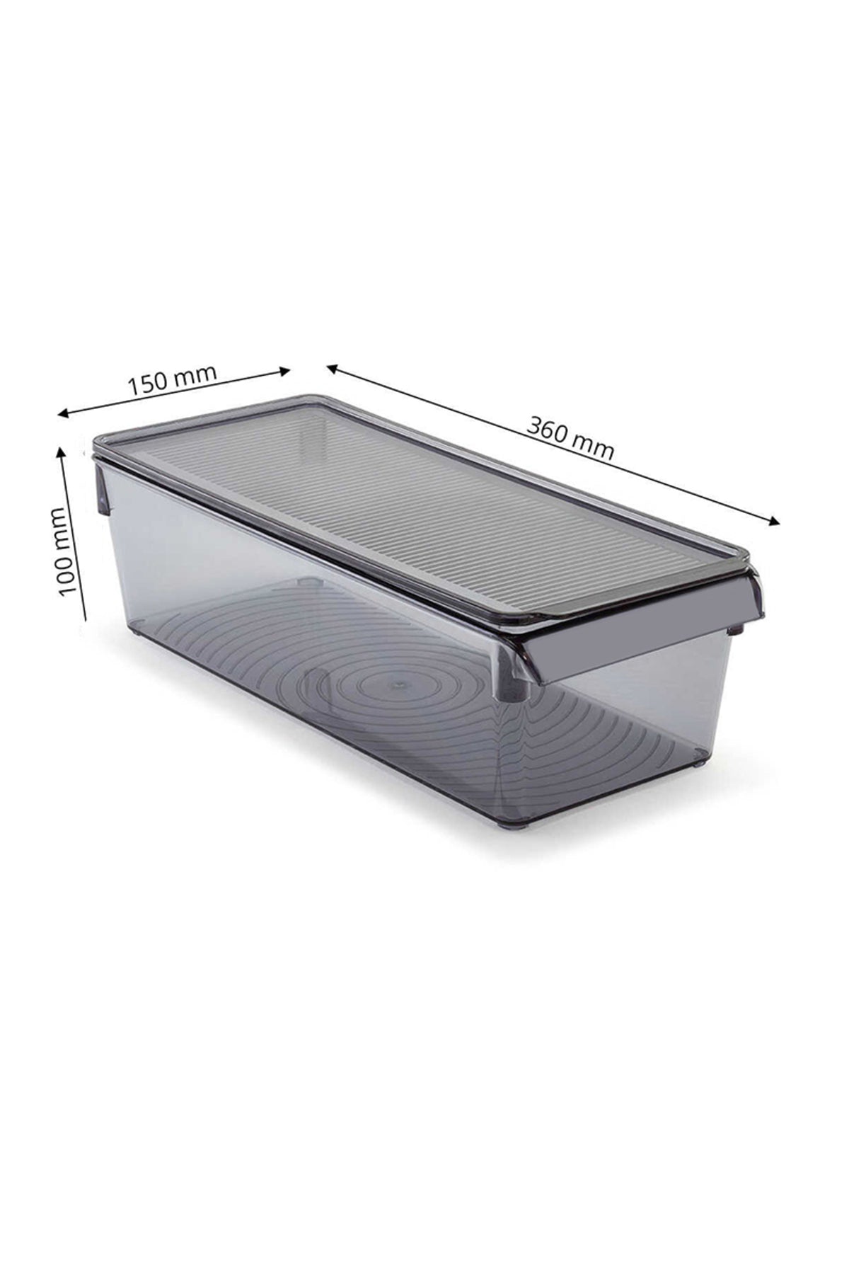Primanova M-E27-20-25K Kapaklı Düzenleyici Raf Ps 360*150*100 Mm Şeffaf Siyah