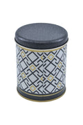 Evle Yuvarlak Kutu, Ø90x110 mm, 0,6 lt, Checkers Blue_Swt Home