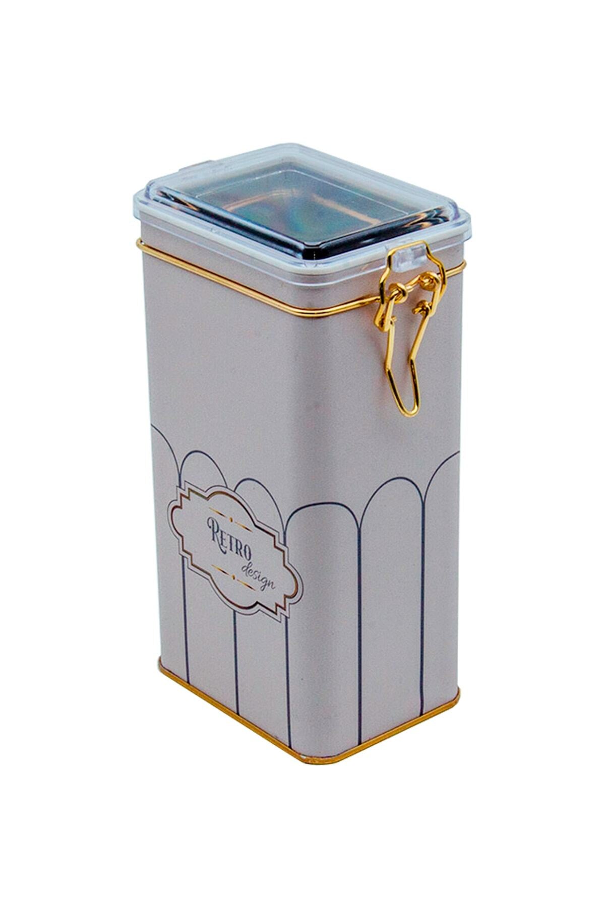 Evle Er053-1f Circus Cream Desenli Dikdörtgen Metal Saklama Kabı 8x10 Cm