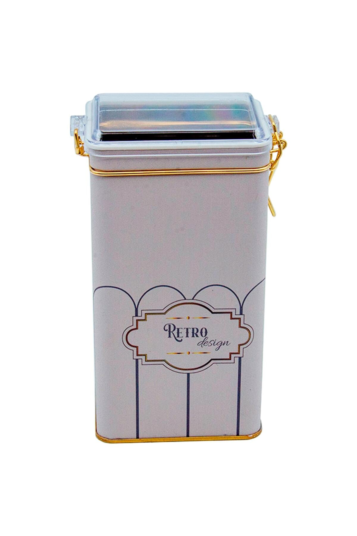 Evle Er053-1f Circus Cream Desenli Dikdörtgen Metal Saklama Kabı 8x10 Cm