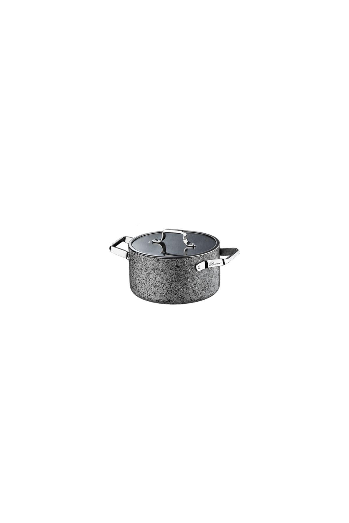 Brioni Stone-Age 6 Parça Çizilmez Yanmaz Yapışmaz İndüksiyonlu Midi Tencere Seti 16 cm,18 cm, 20 cm
