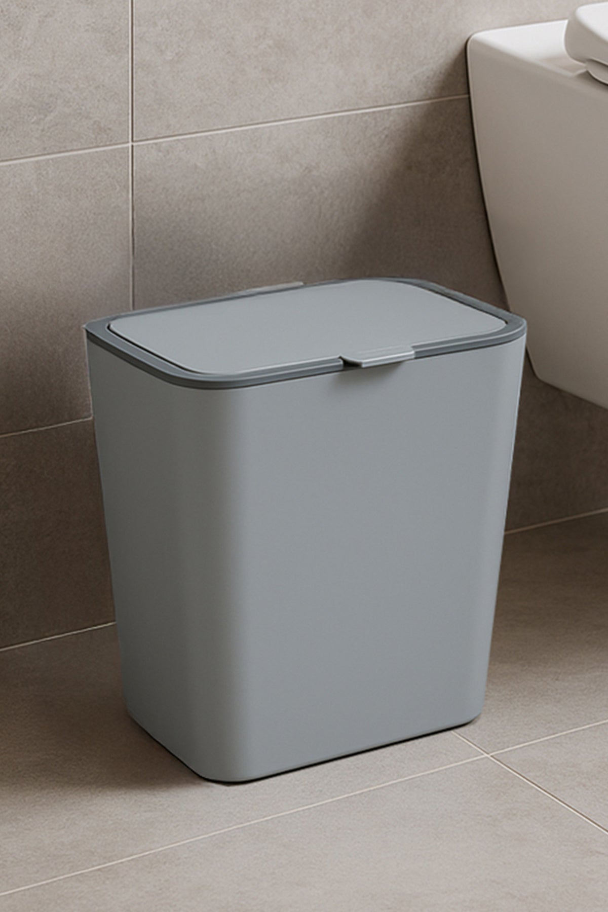Primanova Flip 6 LT Banyo Mutfak Tezgah Üstü Çöp kovası - Gri