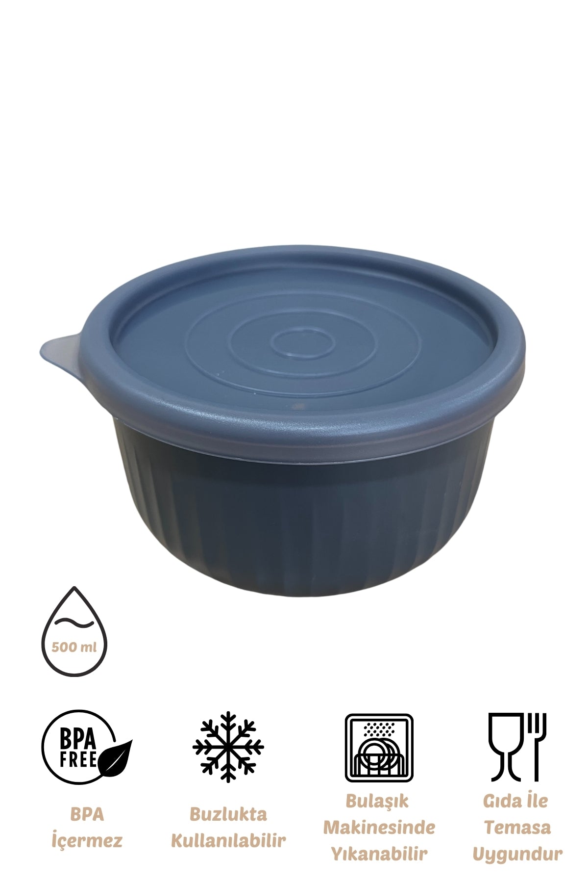 Evle x VipAhmet Vakumlu Saklama Kabı, 0,50 lt, Kumsal