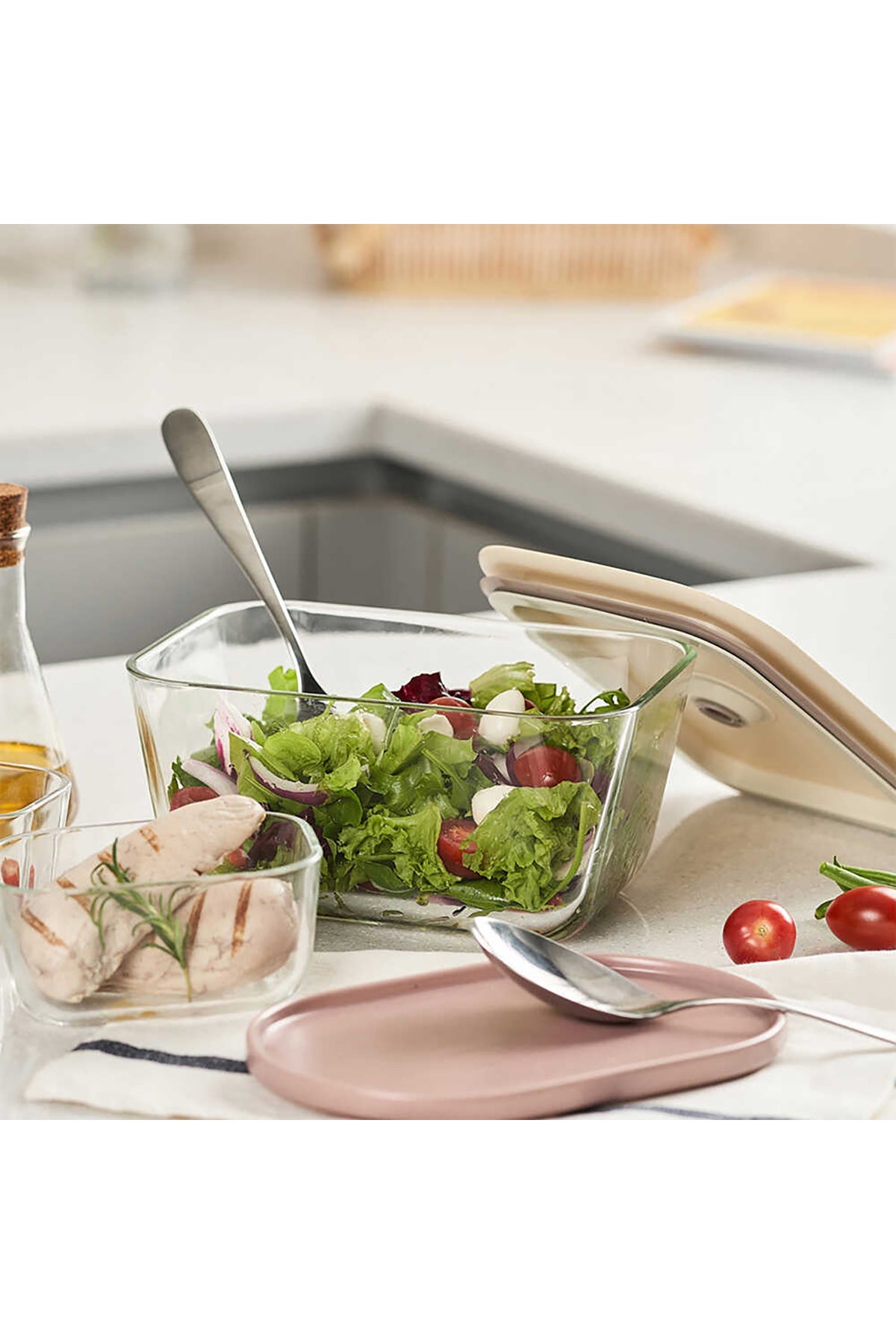 Neoflam D-NEOFCL260 Fika Clık Dikdörtgen Saklama Kabı 2600Ml Bej