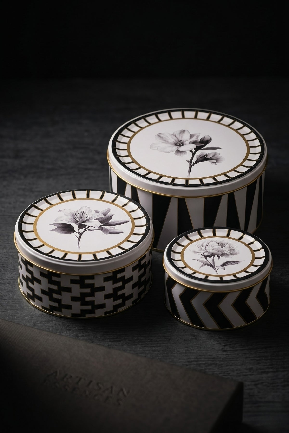 Silindir 3 lü Set Ø215_Ø175_Ø140/Triangel Flower