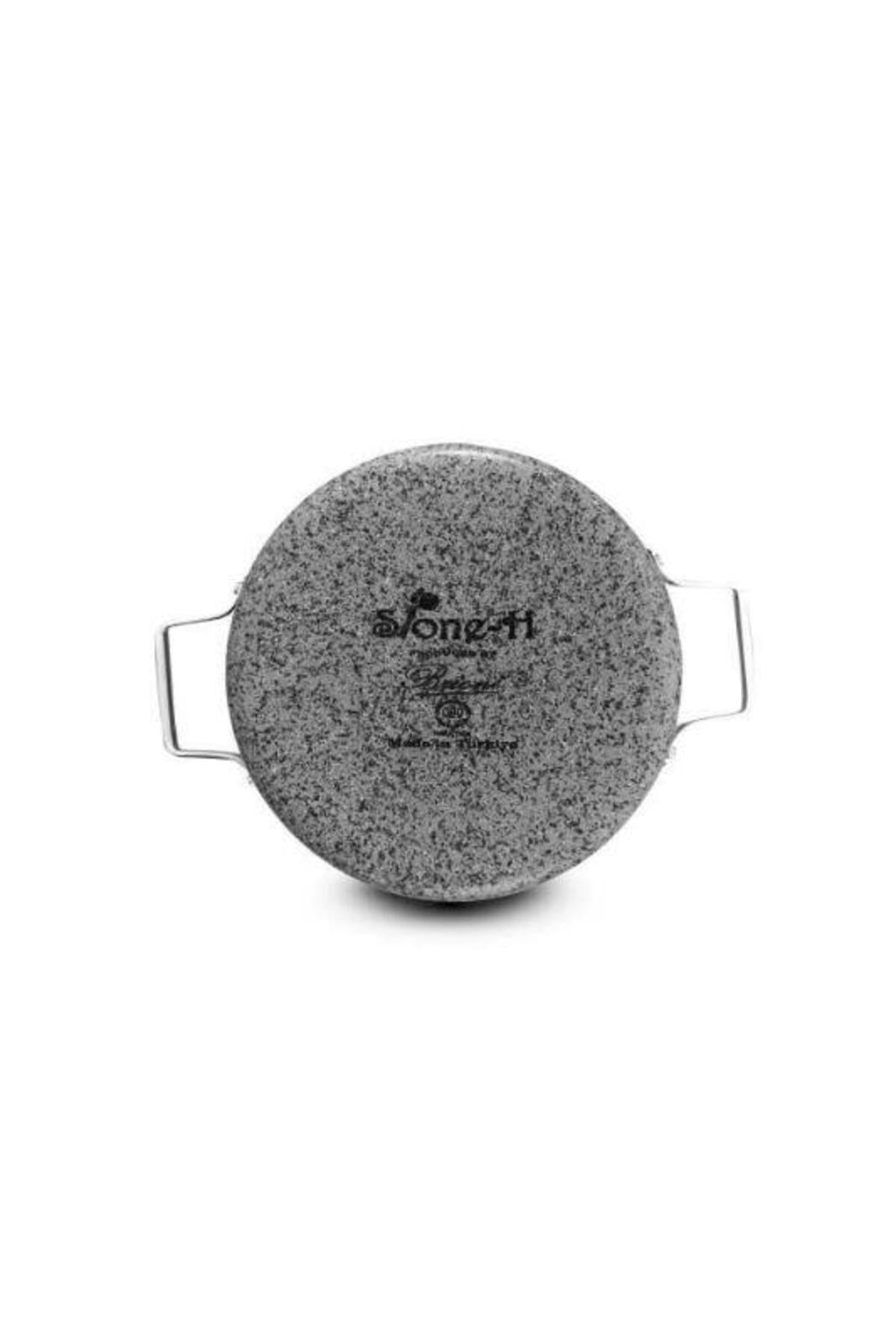 Brioni Stone-Age Çizilmez Yanmaz Yapışmaz 22 cm Basık Tencere SH-122