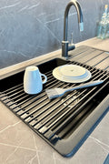 Primanova M-E63-06 Lavabo Üstü Katlanabilen Mutfak Rafı - Siyah